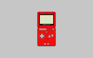 วอลเปเปอร์งานศิลปะเรียบง่ายของเครื่อง Game Boy Advance SP สีแดง