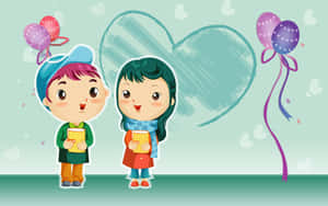 จิ้งจอกน่ารักขี้เล่นในป่าสีสันสดใส — การ์ตูนน่ารัก วอลเปเปอร์