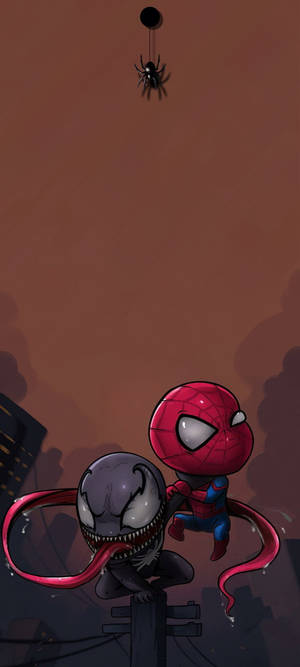 จุดบอด เวนอม และ สไปเดอร์-แมน — 1080x2400 วอลเปเปอร์