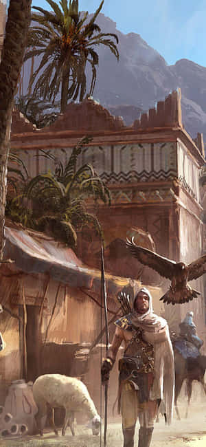 พื้นหลัง Assassin's Creed Origins สำหรับ iPhone X — Oppo Reno15 F วอลเปเปอร์