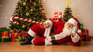 ซานตาคลอส,พักผ่อน,ขนมแท่ง,คริสต์มาส,ของขวัญ,ต้นไม้,วันหยุด,ฤดูหนาว,เทศกาล,ความสุข,ความผ่อนคลาย,การตกแต่ง — ฤดูหนาว วอลเปเปอร์