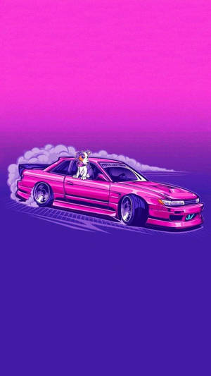 ซินธ์เวฟ JDM ศิลปะสุนทรีย์ — รถ GIF วอลเปเปอร์