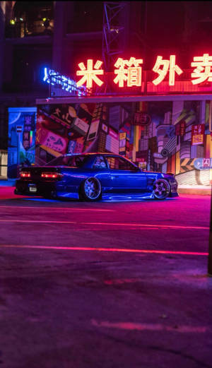 ซิลเวียสีน้ำเงินสไตล์ JDM — รถ GIF วอลเปเปอร์