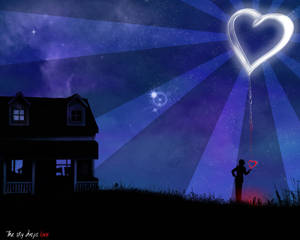 วอลเปเปรดวงจันทร์รูปหัวใจสีเข้ม