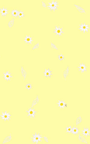 ดอกเดซี่บนพื้นหลังสีเหลืองพาสเทลน่ารัก — พาสเทลเยลโลว์ วอลเปเปอร์