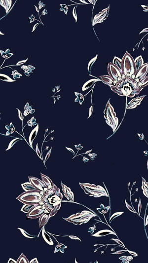 ดอกไม้สีขาวลายเส้นสไตล์ฟลอรัลสำหรับไอโฟน — Floral iPhone วอลเปเปอร์