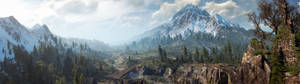 2489x700 WITCHER 3 WILD HUNT แฟนตาซี แอ็กชัน ต่อสู้ นักรบ โปสเตอร์มืด คู่ — 32:9 วอลเปเปอร์