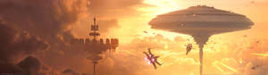วอลเปเปอร์จอคู่ Star Wars Battlefront Bespin — 32:9 วอลเปเปอร์