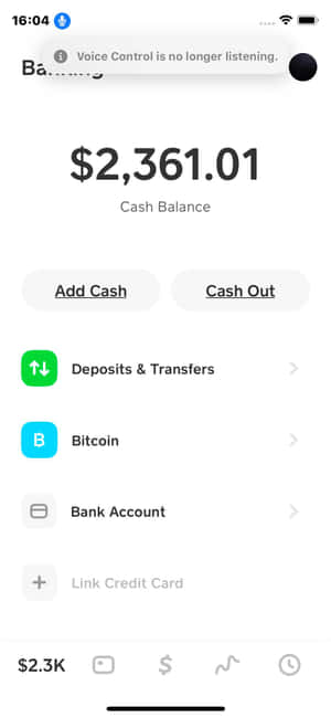 ภาพยอดเงิน Cash App — Vivo Y6t วอลเปเปอร์