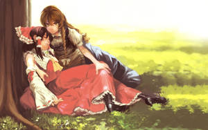 วอลเปเปอร์อนิเมเลสเบี้ยนเรมุและมาริซะ