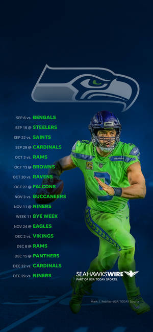 วอลเปเปอร์ตารางแข่งขัน Seattle Seahawks — iPhone 16 Pro Max วอลเปเปอร์