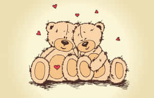 ตุ๊กตาหมีน่ารักวาเลนไทน์ดิจิทัลอาร์ต — น่ารัก วันวาเลนไทน์ วอลเปเปอร์