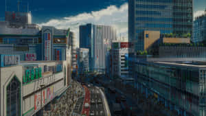 ภาพพื้นหลังทิวทัศน์แนวอนิเมะ — อนิเมะเมือง GIF วอลเปเปอร์