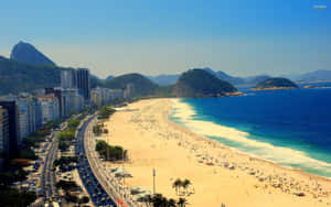 ทิวทัศนสวยงามของหาดบราซิลที่บริสุทธิ์ยามพระอาทิตย์ตก — 3440x1440 วอลเปเปอร์