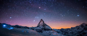 วอลเปเปอร์ภูเขาพร้อมกาแล็กซีสีพาสเทล — 2560x1080 วอลเปเปอร์
