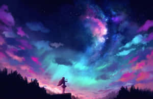 พื้นหลังอนิเมสีม่วง — สีม่วงอนิเมะ วอลเปเปอร์