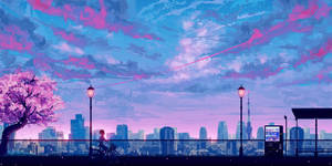 เดสก์ทอปสวยงาม — อนิเมะวิวทิวทัศน์ GIF วอลเปเปอร์