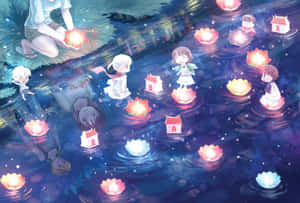 ทิวทัศน์อนิเมะสุดมหัศจรรย์พร้อมเกาะลอยฟ้า — สวยอนิเมะ วอลเปเปอร์