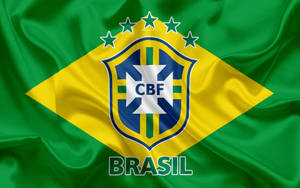 ธงชาติบราซิลพร้อมโลโก้ทีมฟุตบอลบราซิล CBF — ฟุตบอล วอลเปเปอร์