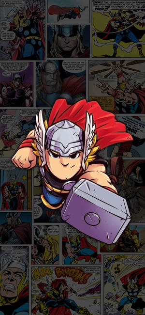 วอลเปเปอร์ Chibi Thor คอมิกส์ — iPhone Air วอลเปเปอร์