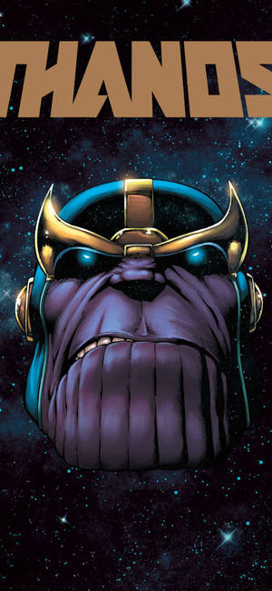 วอลเปเปอร์มือถือ HD ของหัวซูเปอร์วิลเลนมาร์เวลธานอสพร้อมหมวกเกราะ