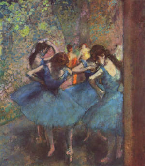 วอลเปเปอร์นักบัลเลต์ชุดสีน้ำเงิน โดย Edgar Degas — Nubia Fold วอลเปเปอร์