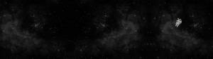 วอลเปเปรนักบินอวกาศน่ารักลอยในอวกาศมืดเต็มไปด้วยดวงดาว — 5120x1440 วอลเปเปอร์
