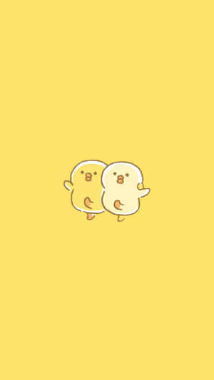 น่ารัก Pastel เหลือง ลูกเจี๊ยบเต้น — Pastel yellow วอลเปเปอร์