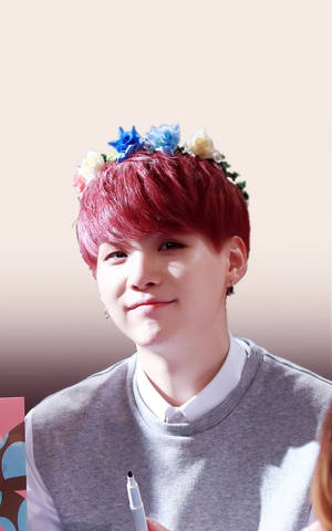 น่ารัก บีทีเอส ชูกา ในมงกุฎดอกไม้ — น่ารัก bts วอลเปเปอร์