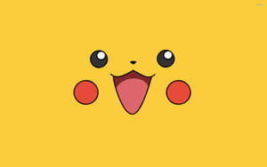 พิคาชูสีเหลืองยิ้มน่ารักในวอลเปเปอร์อนิเมะโปเกมอน