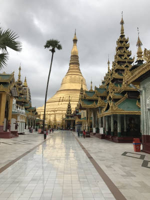 วอลเปเปอร์บริเวณชเวดากองย่างกุ้ง — มuted วอลเปเปอร์
