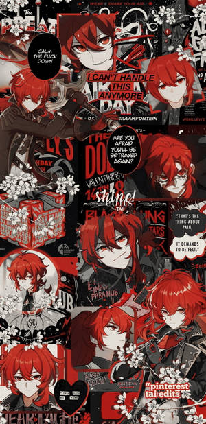 Diluc สีดำแดงสำหรับเกม — เก็นชิน อิมแพกต์ วอลเปเปอร์