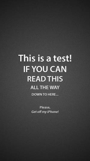 วอลเปเปอร์หน้าจอล็อค iPhone พร้อมข้อความ This Is A Test