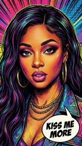 Doja Cat ในสไตล์ป๊อปอาร์ตการ์ตูนพร้อมกรอบคำพูด