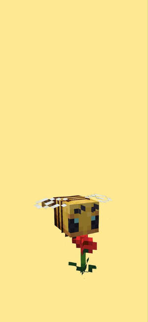 วอลเปเปอร์ผึ้ง Minecraft พร้อมดอกไม้ — iPhone Air วอลเปเปอร์