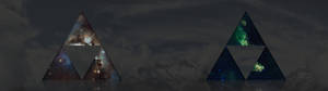 วอลเปเปอร์สัญลักษณ์ไทรฟอร์ซกาแล็กซีสำหรับจอคู่ — 5120x1440 วอลเปเปอร์