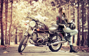ผู้หญิงกับมอเตอร์ไซค์ 2560x1600 — 2560x1600 วอลเปเปอร์