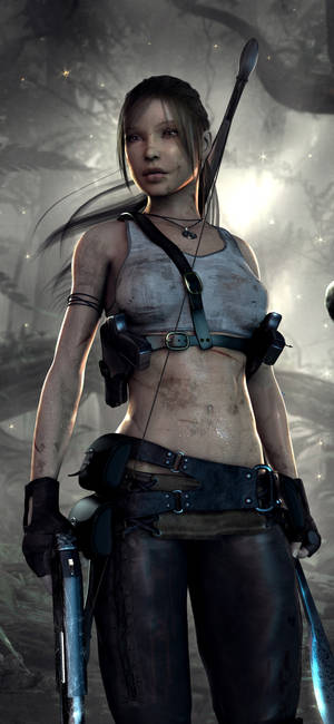Lara Croft iPhone — กาแล็กซี A18 วอลเปเปอร์
