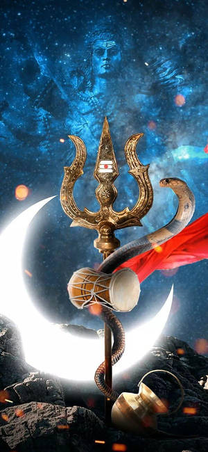 พระศiva iPhone ตรีศูลกับพระจันทร์ — Galaxy S25 FE วอลเปเปอร์