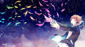 วอลเปเปอร์เด็กหนุ่มอนิเมะผ่อนคลายกับดนตรี