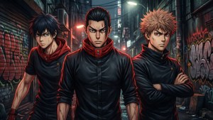 วอลเปเปอร์กลุ่มสุดดราม่าของ Mikey, Draken และ Takemichi จาก Tokyo Revengers ในตรอกมืด — 東京リベンジャーズ วอลเปเปอร์