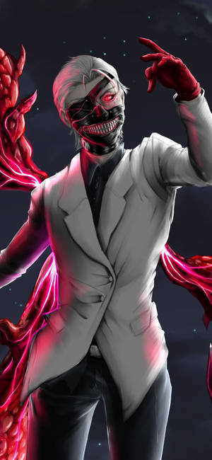 Ken ชุดทักซิโดสีขาว Tokyo Ghoul iPhone — iPhone 17e วอลเปเปอร์