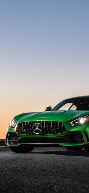 พื้นหลัง iPhone X AMG GT-R — พระอาทิตย์ขึ้น วอลเปเปอร์
