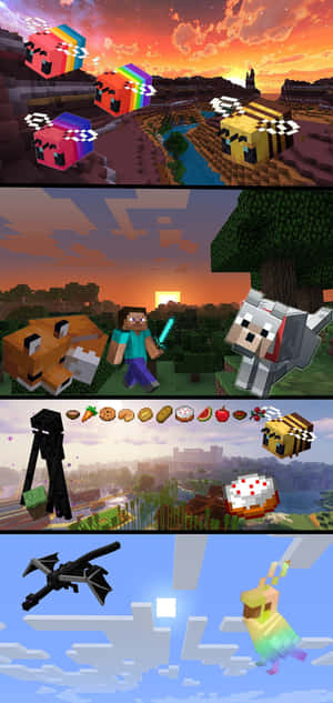 Pixel 3xl Minecraft พื้นหลัง — Realme C85 Pro วอลเปเปอร์