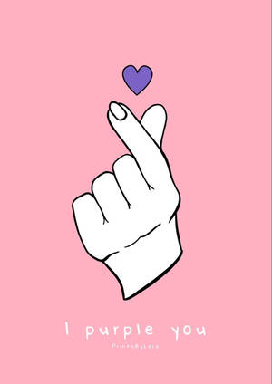 พื้นหลังนิ้วหัวใจ I Purple You — Bts สุนทรียศาสตร์ วอลเปเปอร์
