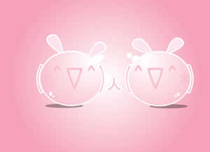 พื้นหลังสีชมพูน่ารักสไตล์คาวาอี