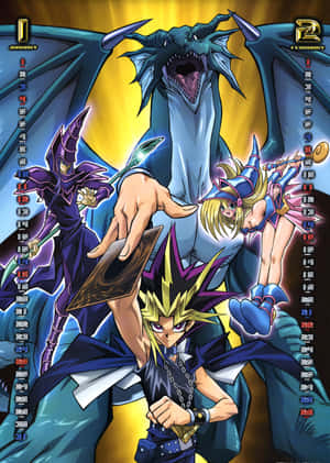 พ่อมดแห่งความมืดในตำนานจาก Yugioh กำลังลงมือ — iPhone Duo วอลเปเปอร์