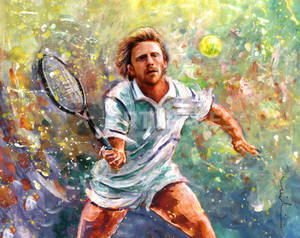 วอลเปเปอร์ภาพวาดดิจิทัล Boris Becker — 5:4 วอลเปเปอร์