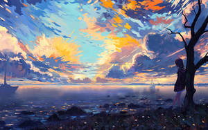 วอลเปเปอร์อนิเมะของภาพวาดอะคริลิกสมมติของเด็กผู้หญิงใน Hetalia Axis Powers — 1600x900 วอลเปเปอร์