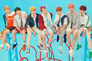 วอลเปเปอร์ภาพกลุ่ม BTS ในโทนสีฟ้า — เท่ห์ฟ้า วอลเปเปอร์